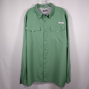 HABIT Men's Outdoor Fishing 40+ Solar Factor Roll Sleeve Button Front Shirt XL